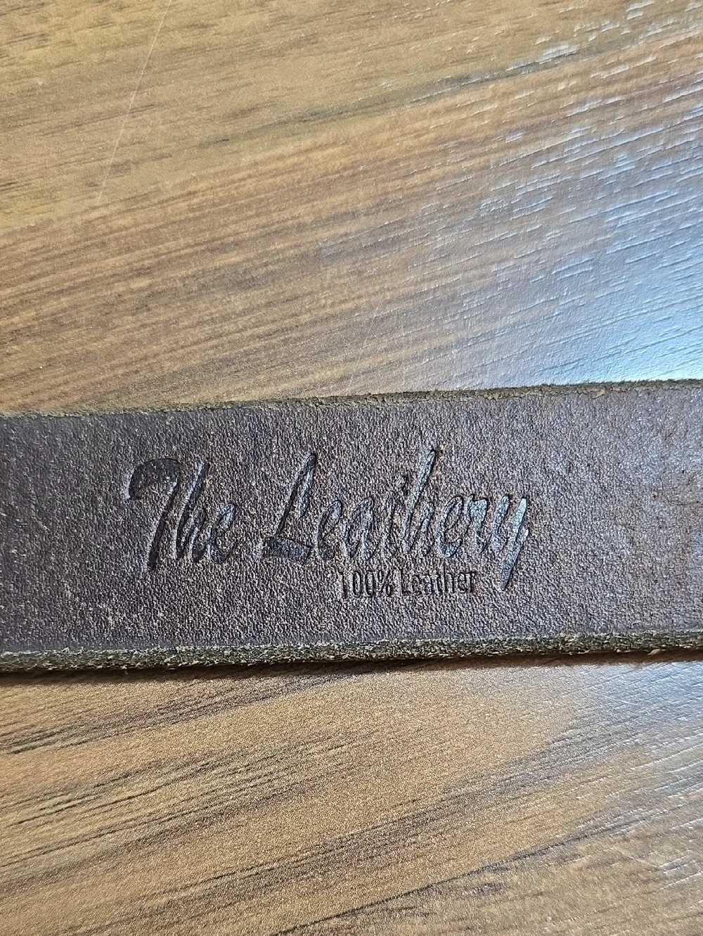The Leathery Studded Brown Leather Belt with Antique Brass Buckle